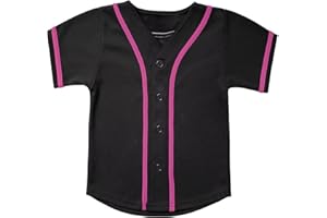 babyhealthy Kids Baseball Jersey Button Down Hip Hop Personalized Sport T Shirts Tops for Boys Girls