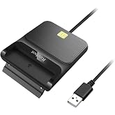 Recbot CAC Card Reader Military, USB Smart Card Reader for Windows Mac | USB Card Reader, Compatible Windows 10/11, Mac OS, Linux, for PIV/CAC, Not compatible iPhone/iPad, Black, Plug and Play