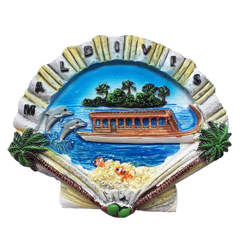 Rancheng 3D Maldives Fridge Magnets Shell Magnet Doni Boat Fridge Stikcers Refrigerator Stickers Decor Travel Gifts Souvenir