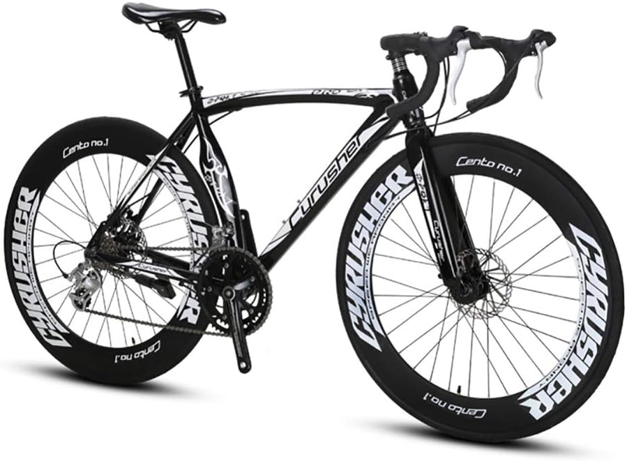 Cyrusher XC700 Mans Road Bike 16 Speeds 54CM/ 700C Mechanical Disc Brakes Bicycle Fork Suspension