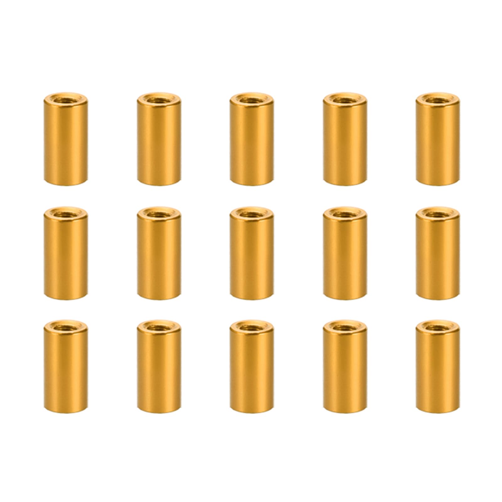 YOKIVE 15 Pcs Standoff Spacer, Aluminum Round Straight Spacer | Prevent Joint Deformation, Great for Robot, Drone (Golden, M3, 10mm)
