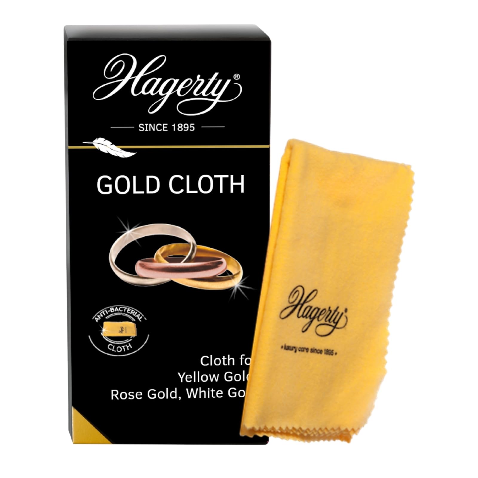 Hagerty Gold Cleaning Cloth 36 x 30 cm Impregnated Cotton Jewellery Cloth for a Renewed Shine Efficient Jewellery Polishing
