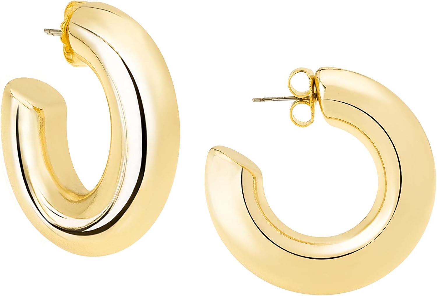 JANIS BY JANIS SAVITT High Polished Medium Hoop Earrings