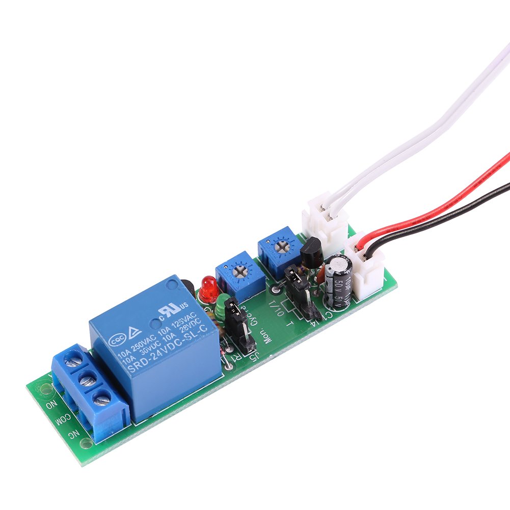 Hilitand 1Pc DC 12V/24V Adjustable Cycle Times Switch Module Delay On/Off Timer Delay Switch Module Constant Renewed Circuit Board Timer Circuit 6 Types Optional (DC24V 0-15mins)
