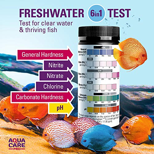 Freshwater Aquarium Test Strips 6 in 1 Fish Tank Test Kit for Testing