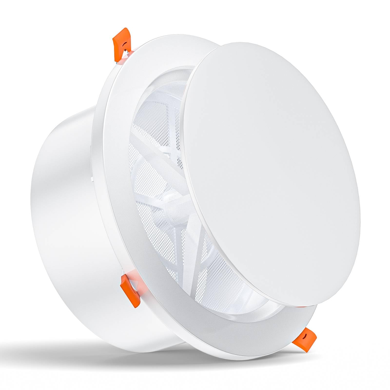 Photo 1 of [Upgraded] HG Power 6 Inch Round Vent Cover with Adjustable Panel & Removable Mesh Screen – ABS Ceiling Diffuser with Lock-Clip Design for HVAC, Bathroom, Kitchen, Wall and Duct Air Vents, White