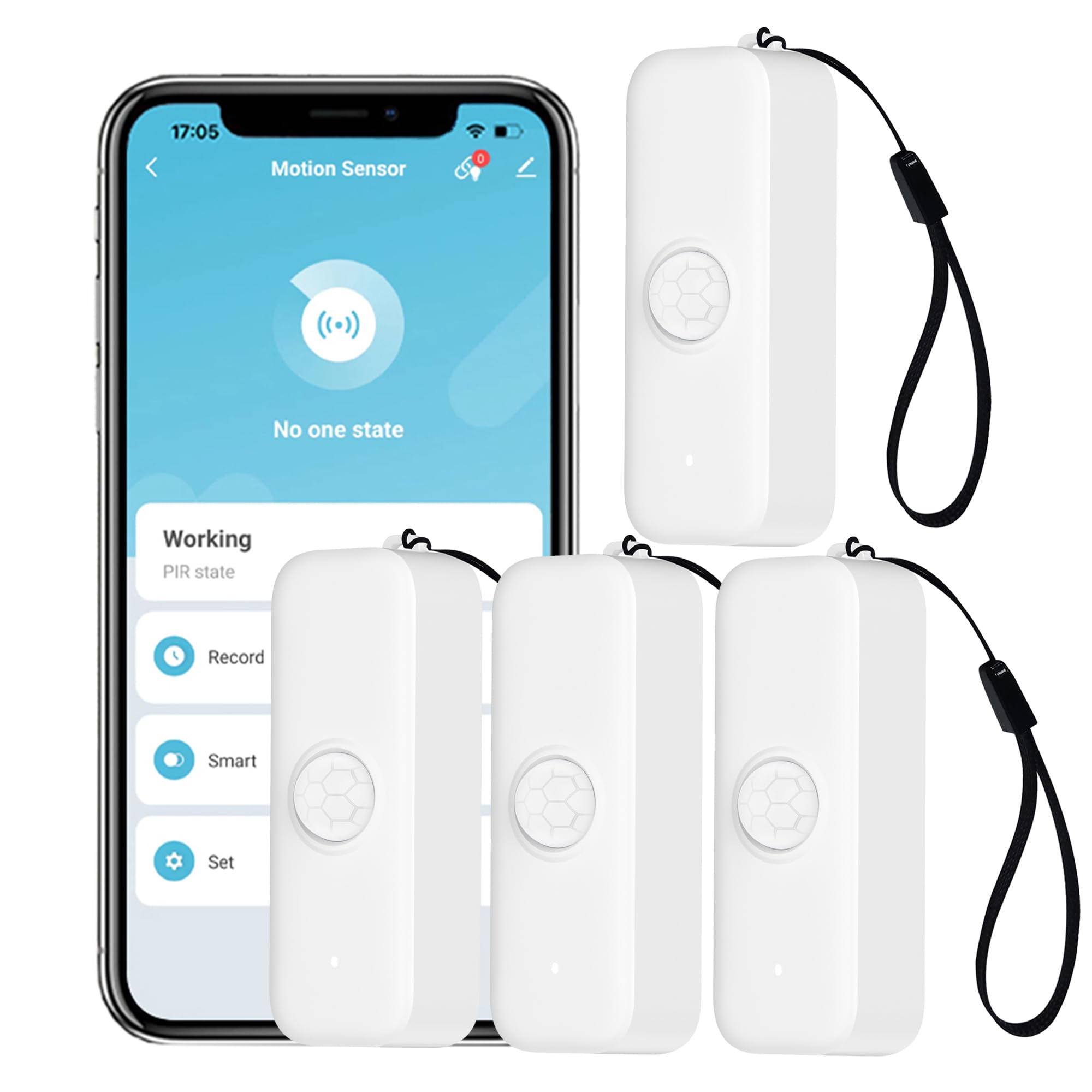 Photo 1 of ***PARTIAL SET (2/4)  - PRICE ADJUSTED*** WiFi Smart Motion Sensor: Wireless PIR Motion Detector for Home Security, Infrared Motion Sensor with App Notification Alert, Support Voice Command Via Alexa (*2*-Pack)