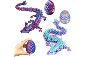 Lot de 2 œufs de dragon imprimés en 3D avec dragon à l'intérieur, jouets de dragon imprimés 3D pré-remplis d'œufs de Pâques e