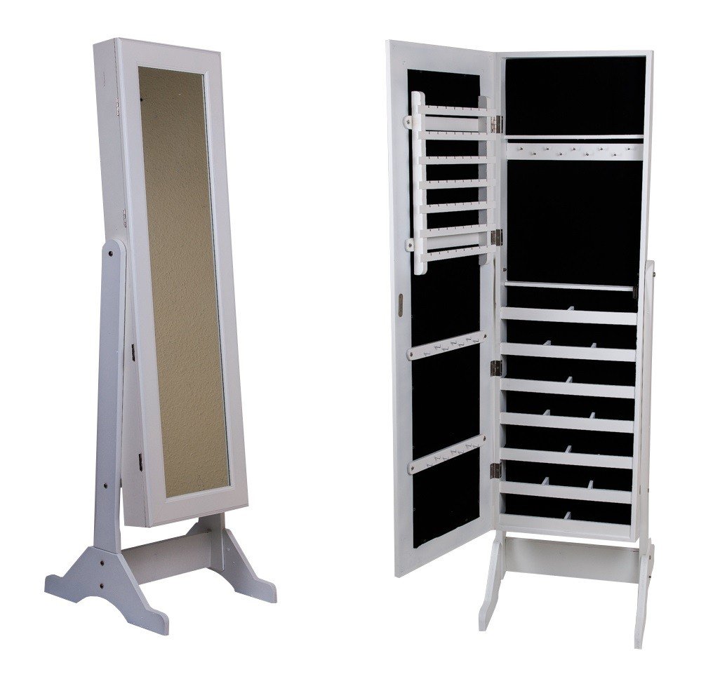 Standspiegel mit Schmuckfächer Schmuckkasten Wandspiegel Schmuckschrank