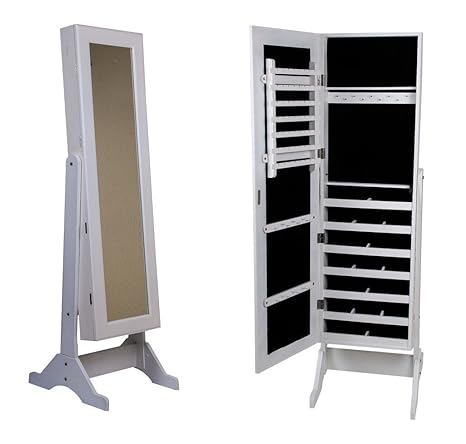 Standspiegel mit Schmuckfächer Schmuckkasten Wandspiegel Schmuckschrank