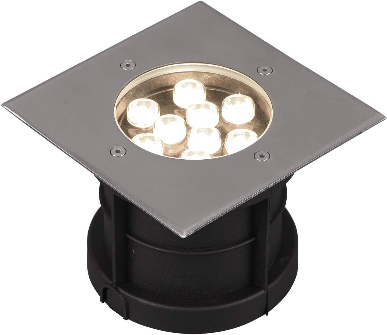 Trio Leuchten Belaja 821669207 LED Outdoor Recessed Floor Spotlight Metal Nickel Matt incl. 9 Watt LED, Matte Nickel, 16,5x16,5cm
