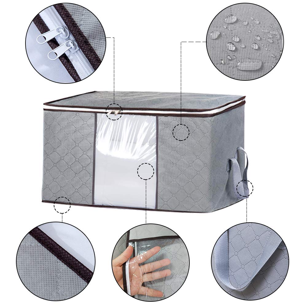 NORTHERN BROTHERS Storage Bags 4PCS Large Duvet Storage Bags With Zips