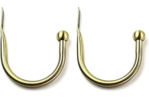 Furnishland Set of 2 Steel Window Curtain Holdback, 1-inch Diameter Ball End, Antique Brass