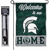 Michigan State Spartans Welcome to our Home Garden Flag with Stand Holder