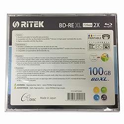 2 Pack Ritek BD-RE XL Rewritable BDXL 100GB Triple