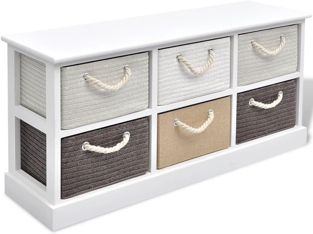 Muebles vidaXL Banco de Almacenamiento Entrada con Cajones Blanco