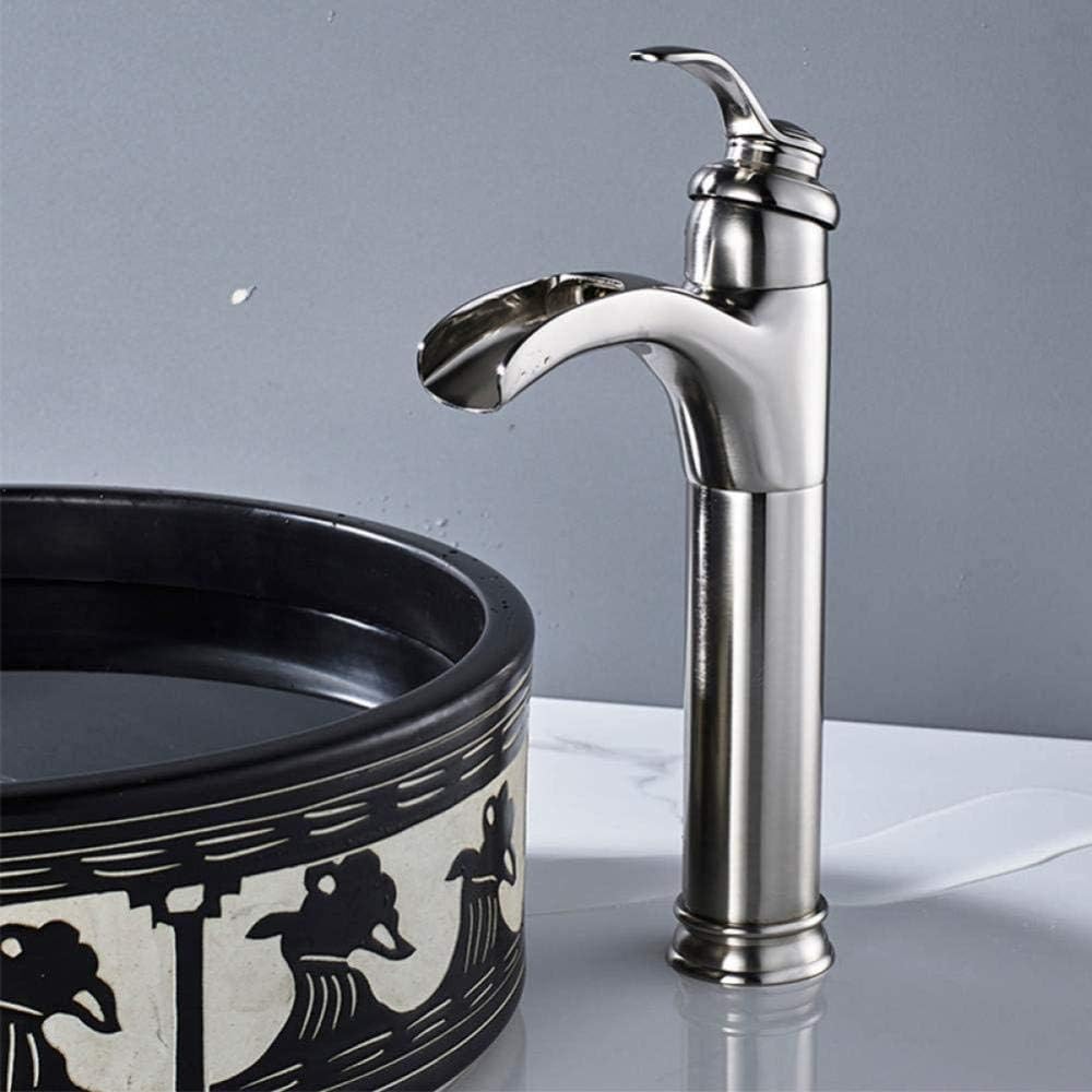 Níquel cepillado lavabo del baño grifo del fregadero instalación en la