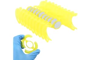 AIOCOID Dental Cheek Retractor Mouth Opener M Shape Autoclavable with Mirror for Teeth Whitening Mouthpiece Dentist Tools(10Pcs Yellow)