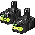 BiBiSi 2 Pack 7.0Ah 18V Replacement Battery for Ryobi 18V Battery, Lithium-Ion Battery Compatible with Ryobi ONE+ 18V P108 P102 P103 P104 P105 P107 P109 P190 P122
