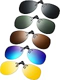 Konohan 5 Pairs Clip on Sunglasses for Men Flip up