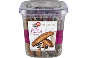 LYFNO Nonis' Salted Caramel Biscotti Cookies 24 Count, 31.2 Oz - Individually Wrapped Cookies Great With Your Favorite Beverage: Coffee, Espresso, Cappuccino, Tea or Sprinkled on Ice Cream