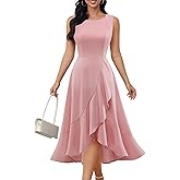 DRESSTELLS Women's Cocktail Party Formal Wedding Guest Church Modest Prom Long High Low Evening Dress