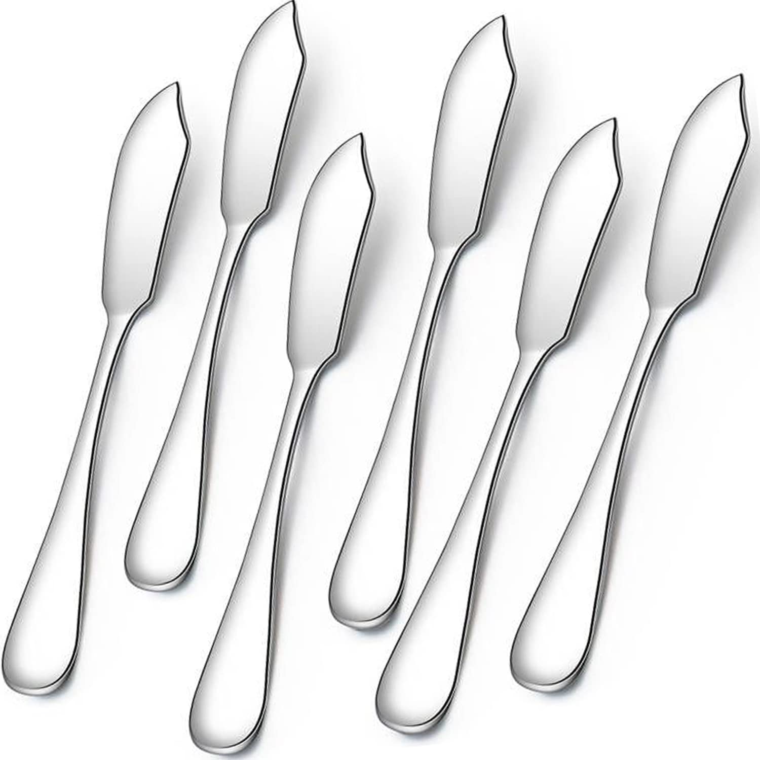 AOOSY Butter Knives Set of 6, Cheese Knife, Cheese Spreaders, 5.91 inches Cute Mini Stainless Steel Kitchen Knives for Toast Sandwich Cake Bread Breakfast(Silver)