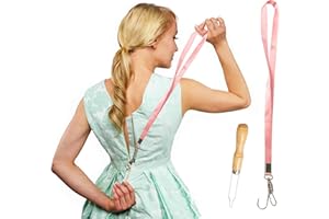 UOMIO Zipper Helper Pull for Dresses & Boots - Back Zipper Tool with Customs Lock, 2 Hooks