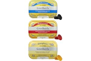 GRETHER'S Sugarfree Pastilles Blackcurrant, Elderflower & Redcurrant - Gift for Singers - Natural Remedy for Dry Mouth Relief - 2.1 oz (Pack of 3)