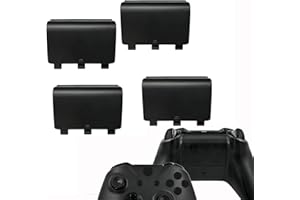 CaoXiong 4 Pack Battery Cover for Xbox One&One S/X Controller Cover, Replacement Battery Back Cover for Xbox One S/X,[NOT for Xbox Series X/S](Black)