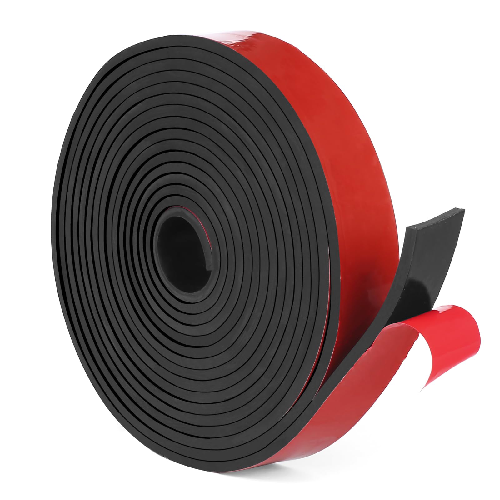 Photo 1 of WochiTV Adhesive Rubber Strips, 1.5" Wide x 1/8" Thick x 180" Long Self Stick Black Neoprene Rubber Rolls Perfect for DIY Insulation Cushion Gasket, Sealing, Liner, Weather Striping