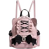 Pokn Jirai Kei Kawaii Bag Gothic Cute Bag Mini Leather Backpack Fashion Small Daypacks Purse for Women Cutecore (Pink)