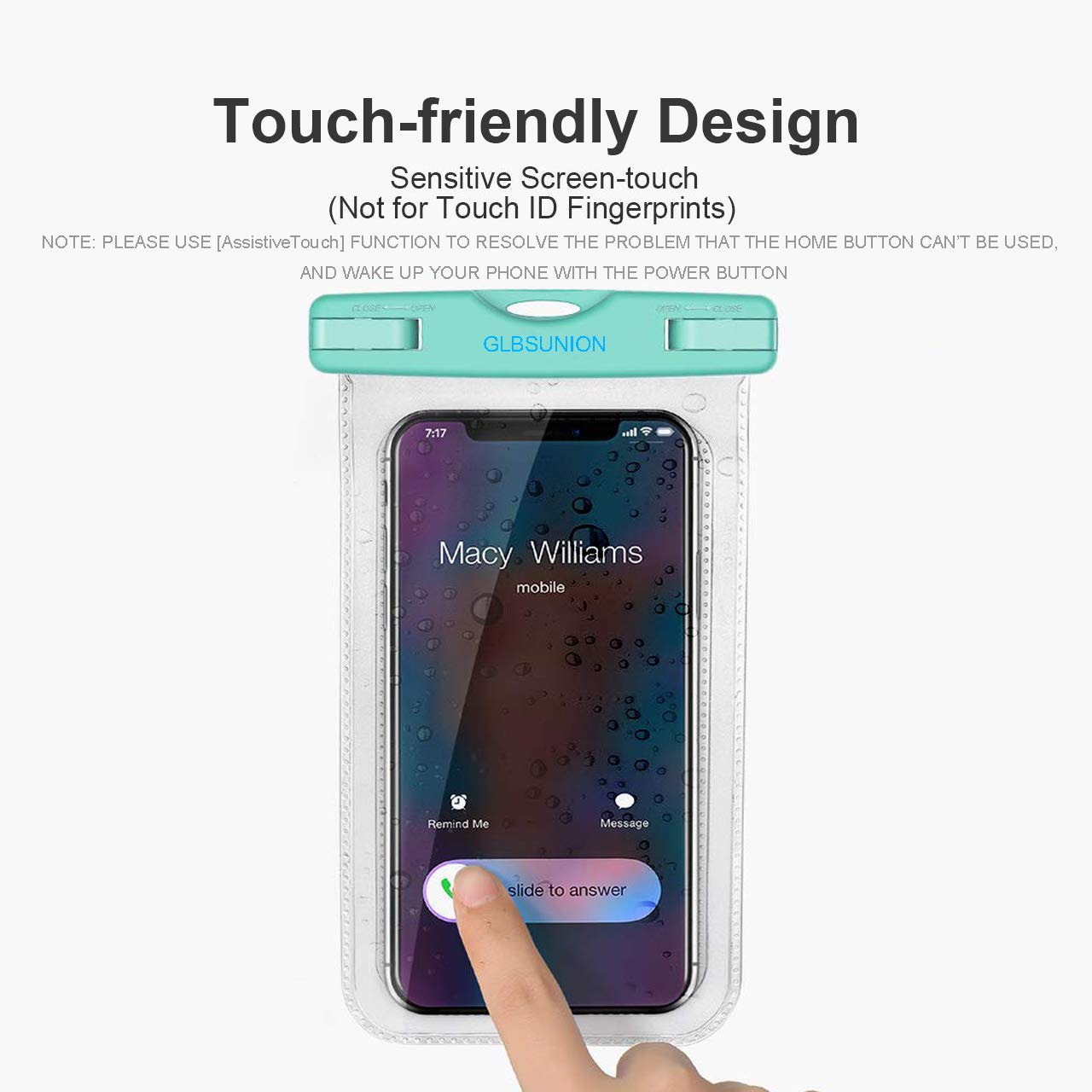 GLBSUNION Universal Waterproof Case, IPX8 Water Proof Phone Pouch Dry Bag Compatible for iPhone Xs Max/XR/X/8/8P/7/7P Galaxy up to 6.5\