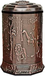 Wsjfc Bote de Basura Vintage, Bote de Basura de Metal de Bronce Sala de