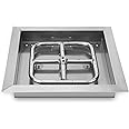 onlyfire Stainless Steel 12" Drop-in Square Fire Pit Pan, with 9" Square Fire Burner
