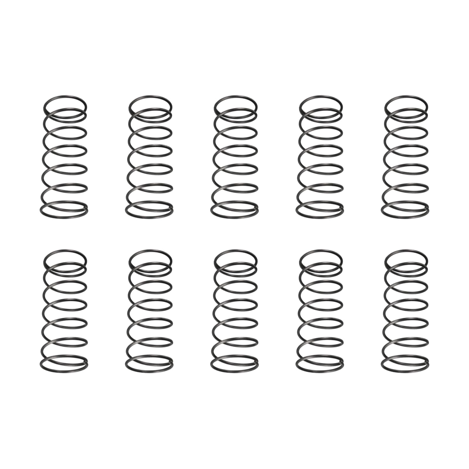 DTGN 1.2x20x50mm(DxODxL) Compression Spring - 10Pack - Good for Machinery - Spring Steel Extension Spring - Black