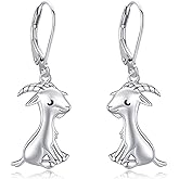 Goat Earrings 925 Sterling Silver Cute Goat Dangle Earrings Goat Leverback Earrings Goat Jewelry Gifts For Women