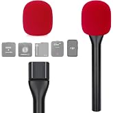 YOUSHARES Handheld Adaptor with Foam Cover, Compatible with Rode and DJI Wireless Microphones for Interviews (Red Foam)