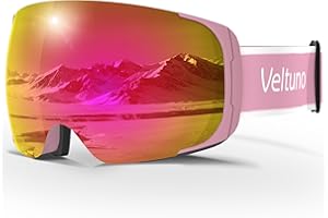 Veltuno Ski Goggles for Men Women Adult & Youth, OTG Snowboard Goggles Anti Fog, Snow Goggles UV Protection Wide Vision