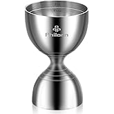 Philorn Bell Jigger for Bartending, Cocktail Jigger 2 OZ 1 OZ with Measurements Inside, Premium 304 Stainless Steel Shot Measure Double Jigger Bar Liquor Measuring Jigger
