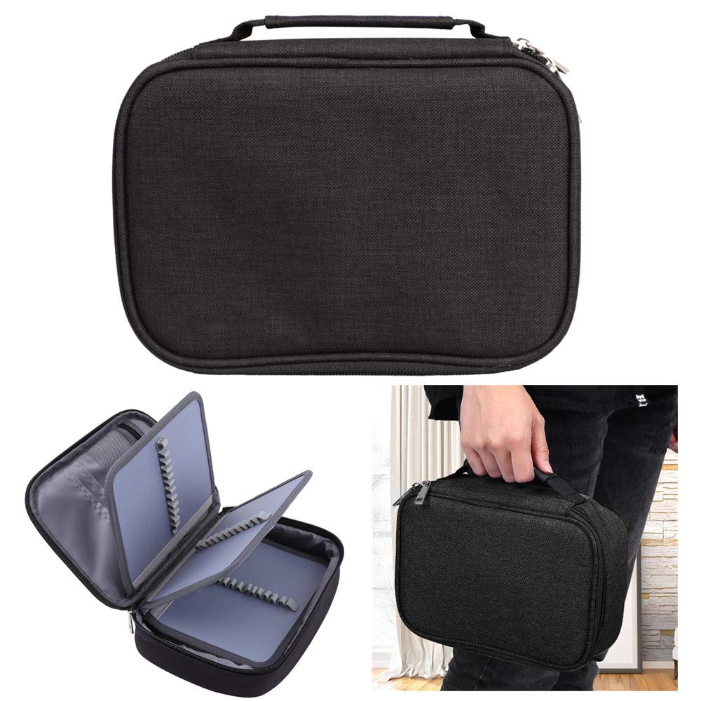Pencil Case with 72 Pen Slots, Large Capacity Pens Bag Waterproof Zippered Canvas Pencil Pouch Colored Pencil Holder Stationary Organizer Bag with Two Interior Pocket for Artist Student School Office