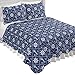 Nautical Nantucket Anchor Ship wheel Reversible Lightweight Quilt, Navy, Full/Queen
