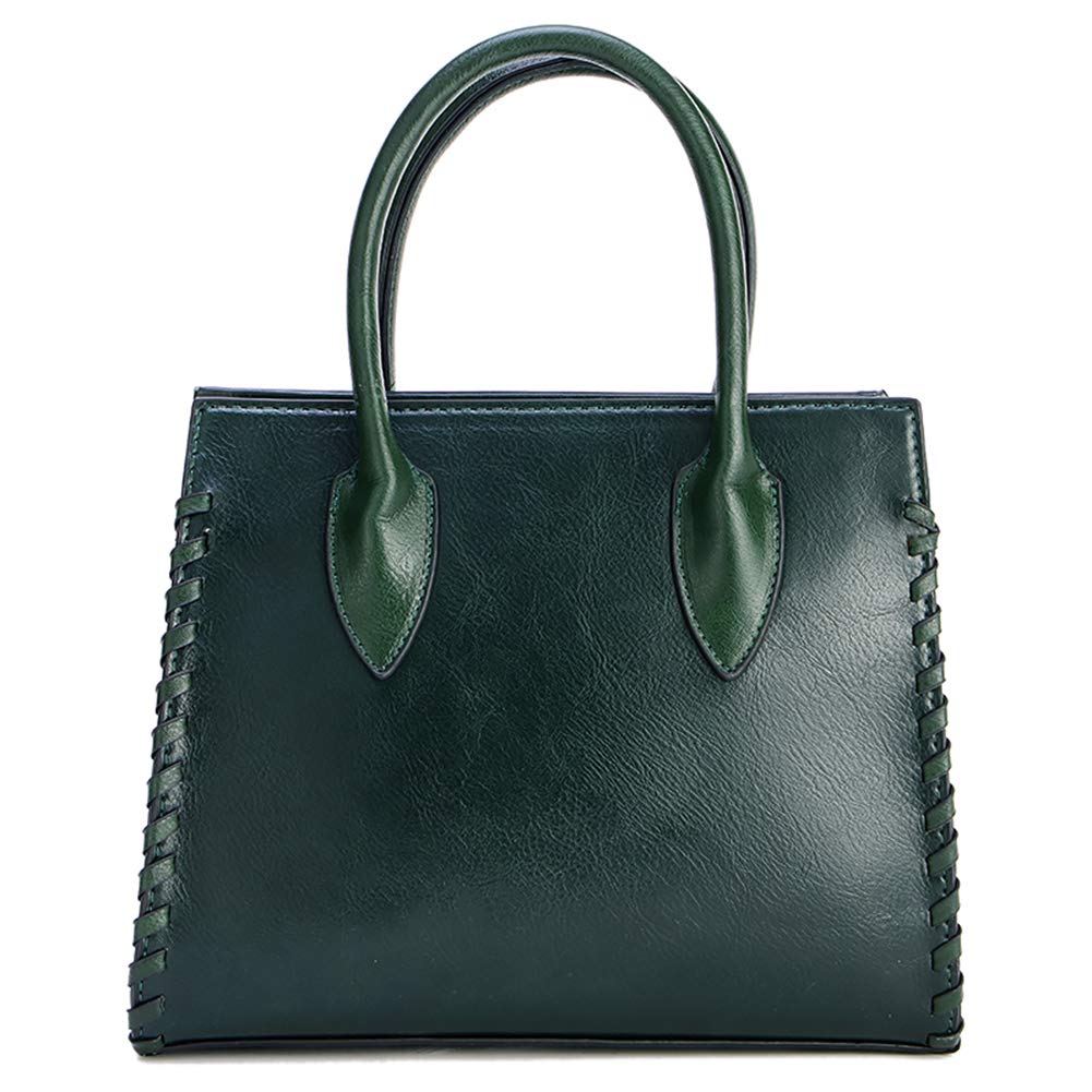 Ruiatoo Women Handbags Classic Peony Top Handle Bag PU Leather Satchel Bags for Women Green