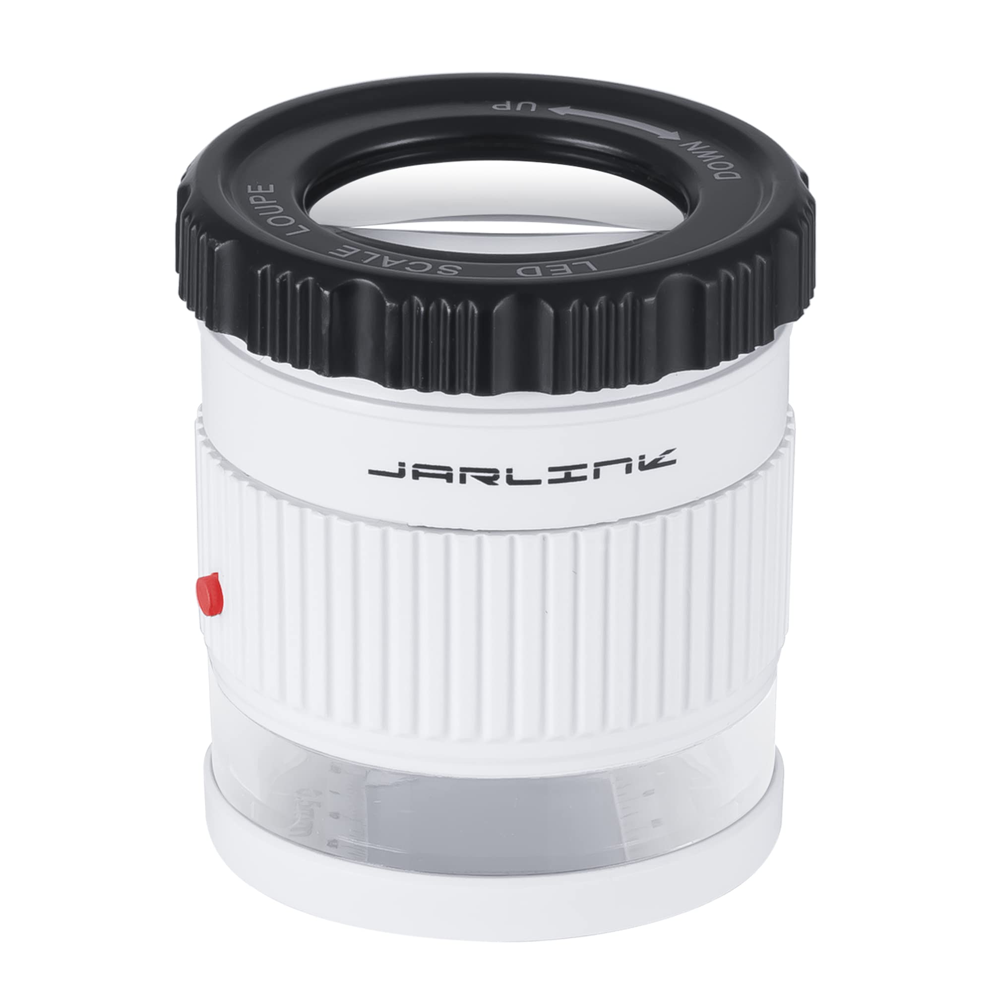Photo 1 of JARLINK 30X Jewelers Loupe, Adjustable Focal Length Magnifier with 3 LED Light for Gems, Jewelry, Coins, Stamps, etc (White)