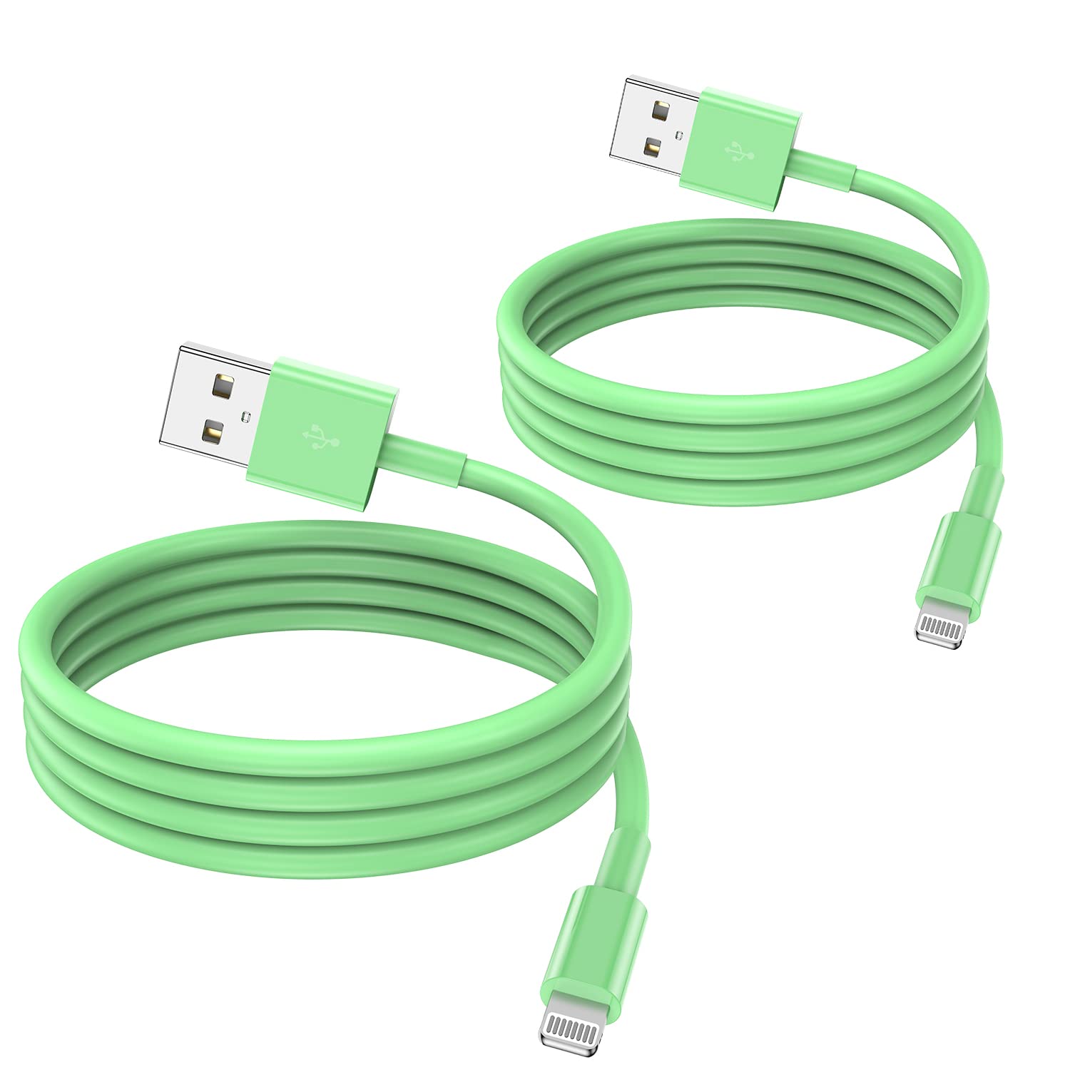 2 Pack Apple MFi Certified iPhone Charger Cable 2m, Apple Lightning to USB Cable Cord 2 metres Fast Charging Apple Phone Long Cables