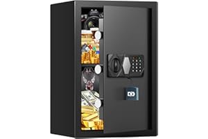 RXUJYC 3.8 Cub Large Fireproof Safe for Home Use, Digital Home Safes Water and Fireproof with Backup Keys and Alarm System, Anti-Theft Fire Proof Safe Box for Home Office