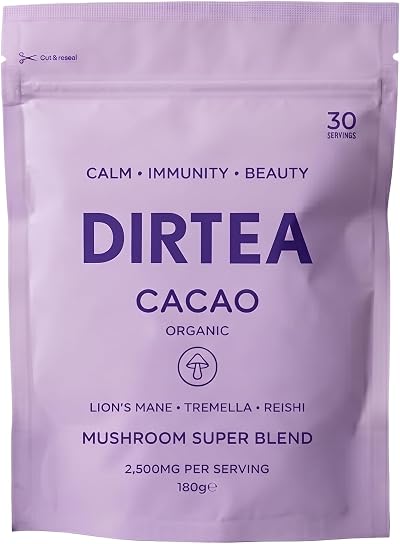 Dirtea Cacao with Organic Lion's Mane 180g 30 Servings vegan non GMO