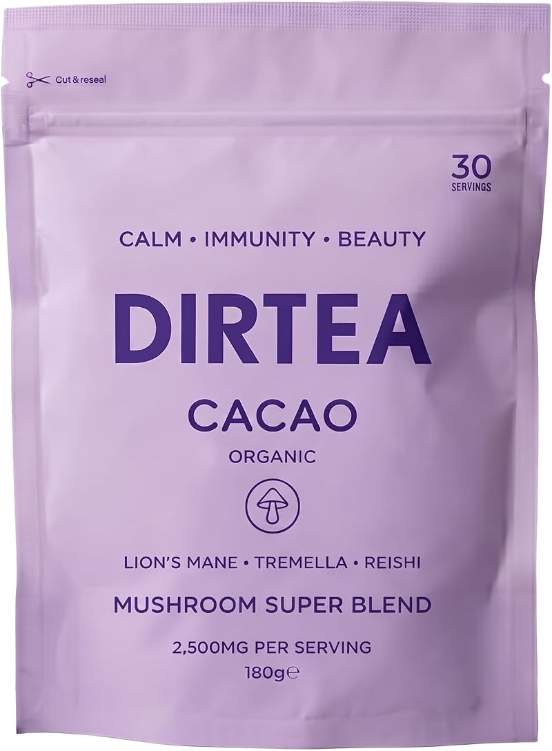 Dirtea Cacao with Organic Lion's Mane 180g 30 Servings vegan non GMO