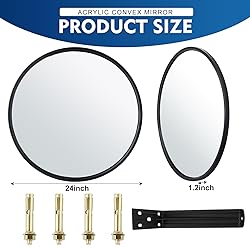 Maitys 2 Pcs Convex Mirror Acrylic Safety Security