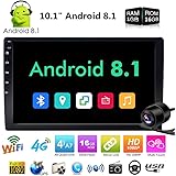 Binize Android 8.1 Universal Car Stereo 10.1 inch Touch Screen Double 2Din in Dash Auto Radio Video Multimedia Non-DVD Mp3 Mp5 Player with Bluetooth 4G WiFi GPS Navigation Free Camera